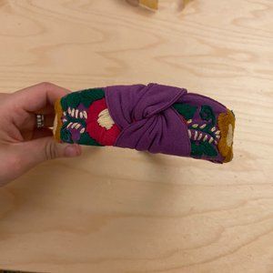 Colorful flower embroidered headband